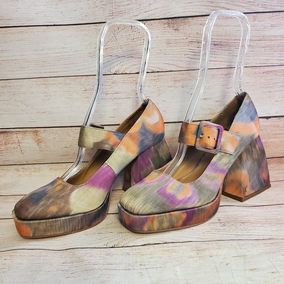 Circus By Sam Edelman Size 8 Tie Dye  Khiara Platform Mary Jane Block Heel Pumps - Picture 1 of 12